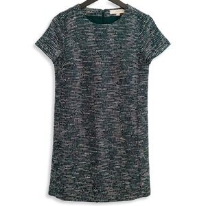 LOFT Textured Tweed Shift Dress Women 0 Navy Blue Business Casual Lined Office